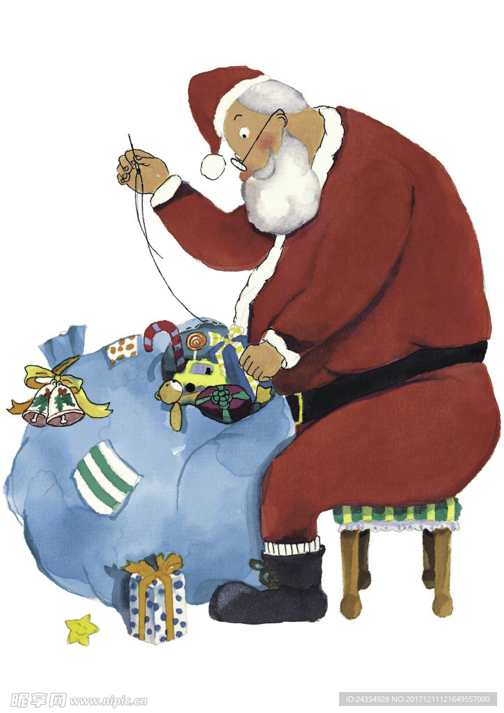 圣诞节 圣诞老人 麋鹿 雪地