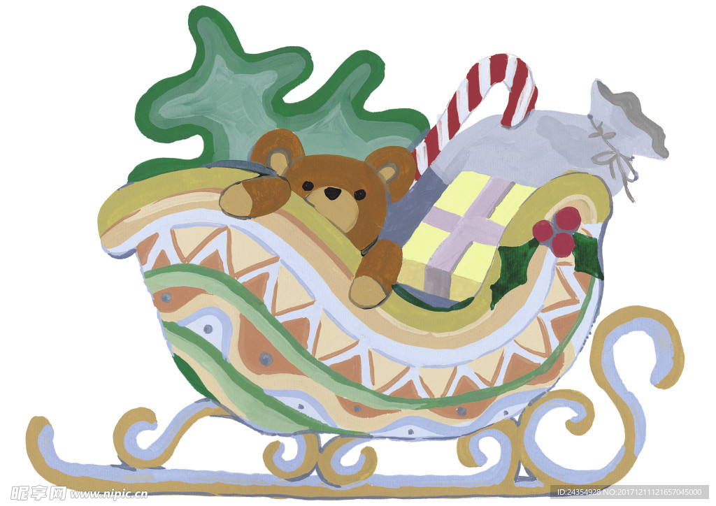 圣诞节 圣诞老人 麋鹿 雪地