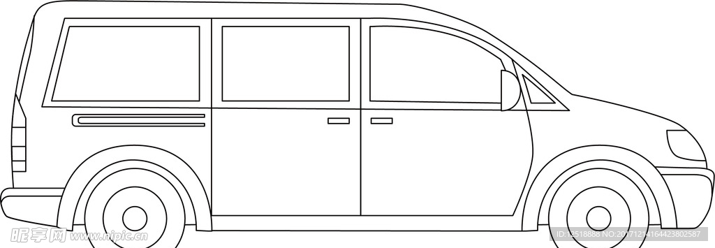 线描面包车矢量