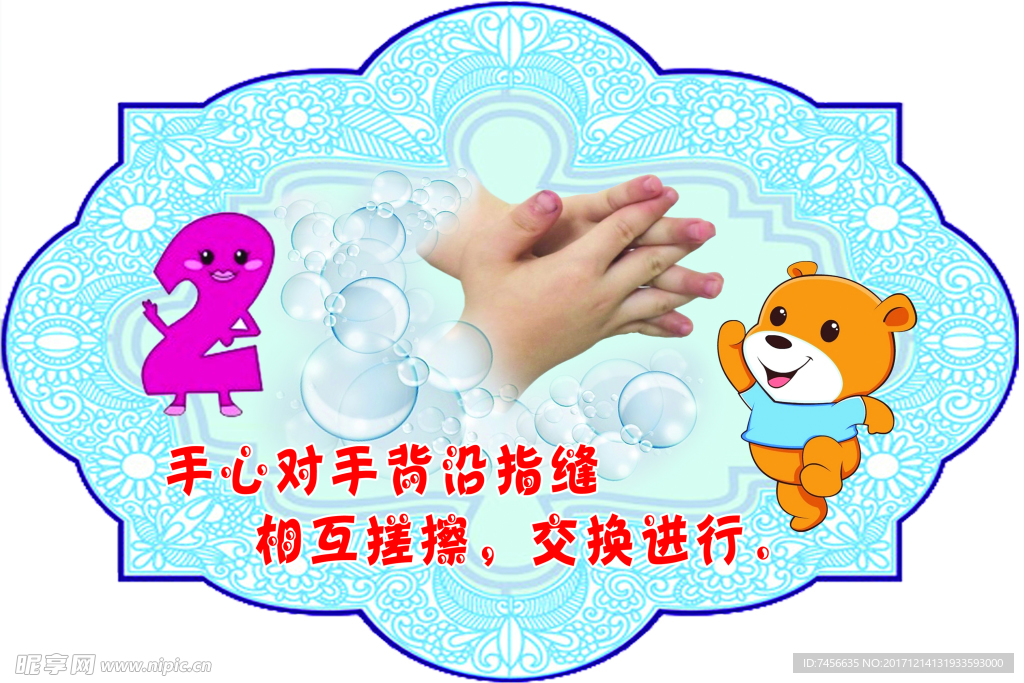 七步洗手法   漂亮的背景