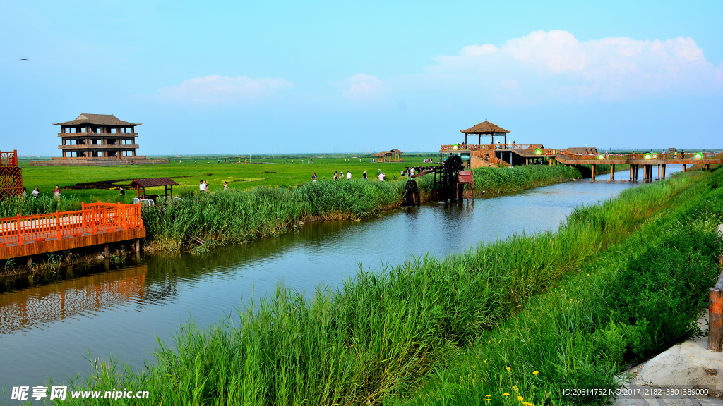 蓝天下的草原美景
