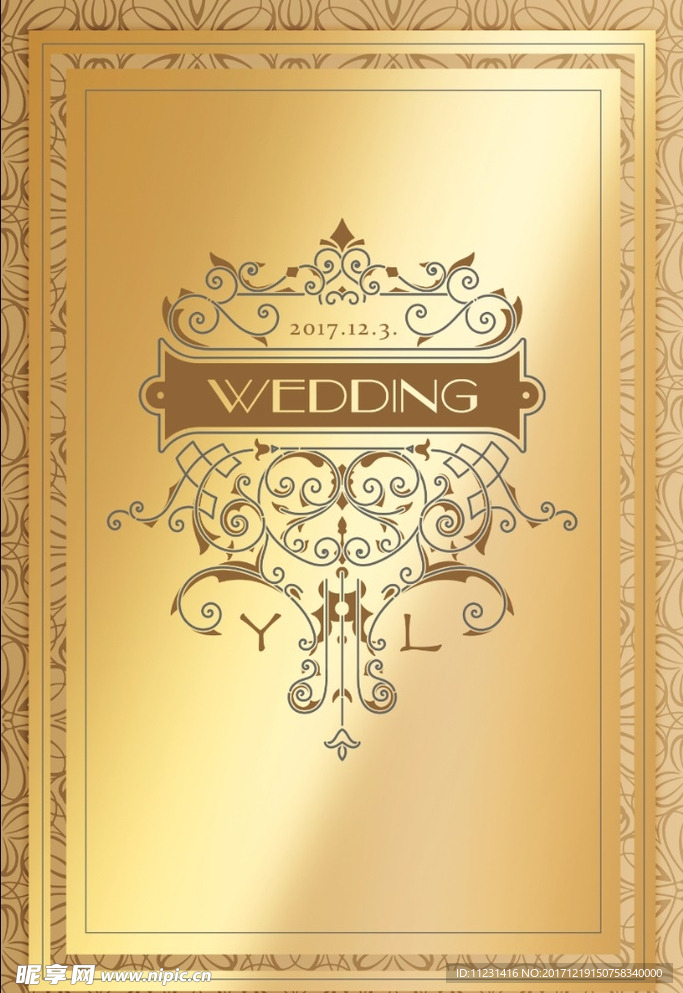 婚礼金黄色背景墙