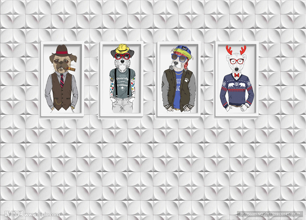 3D北欧式背景墙