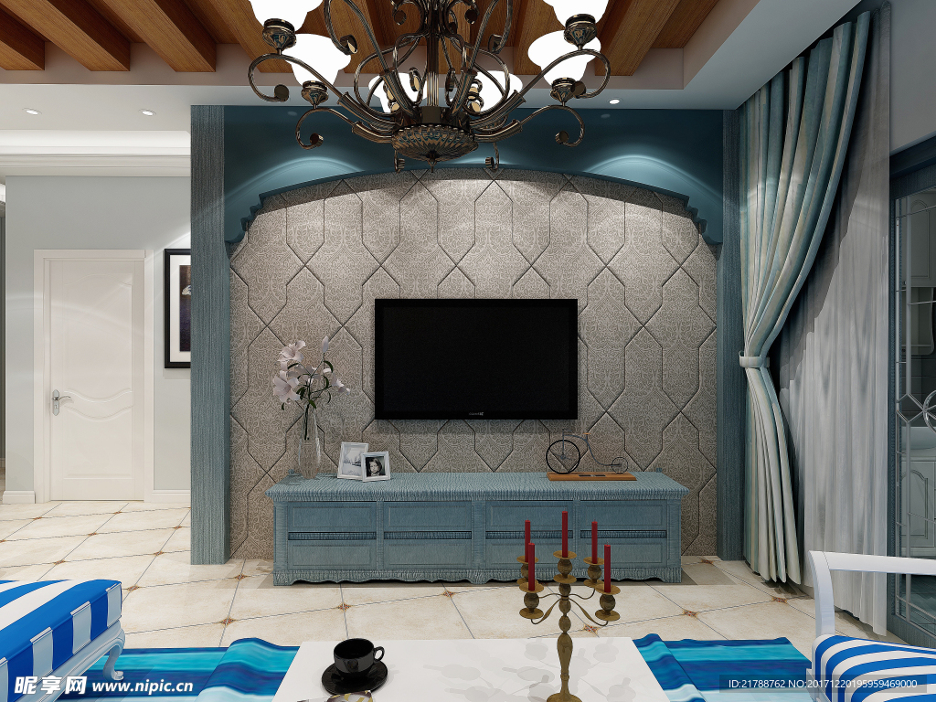 地中海风格 地中海卧室 家居