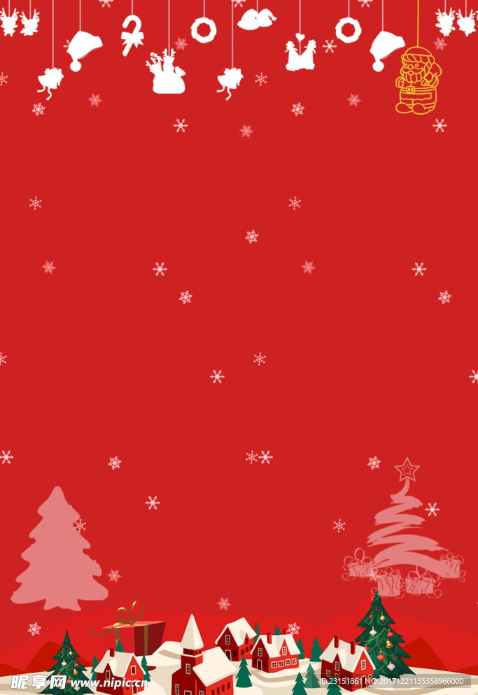 精美红色圣诞海报背景