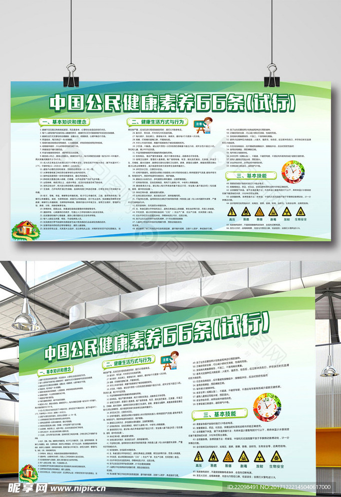 中国公民健康素养66条展板模板