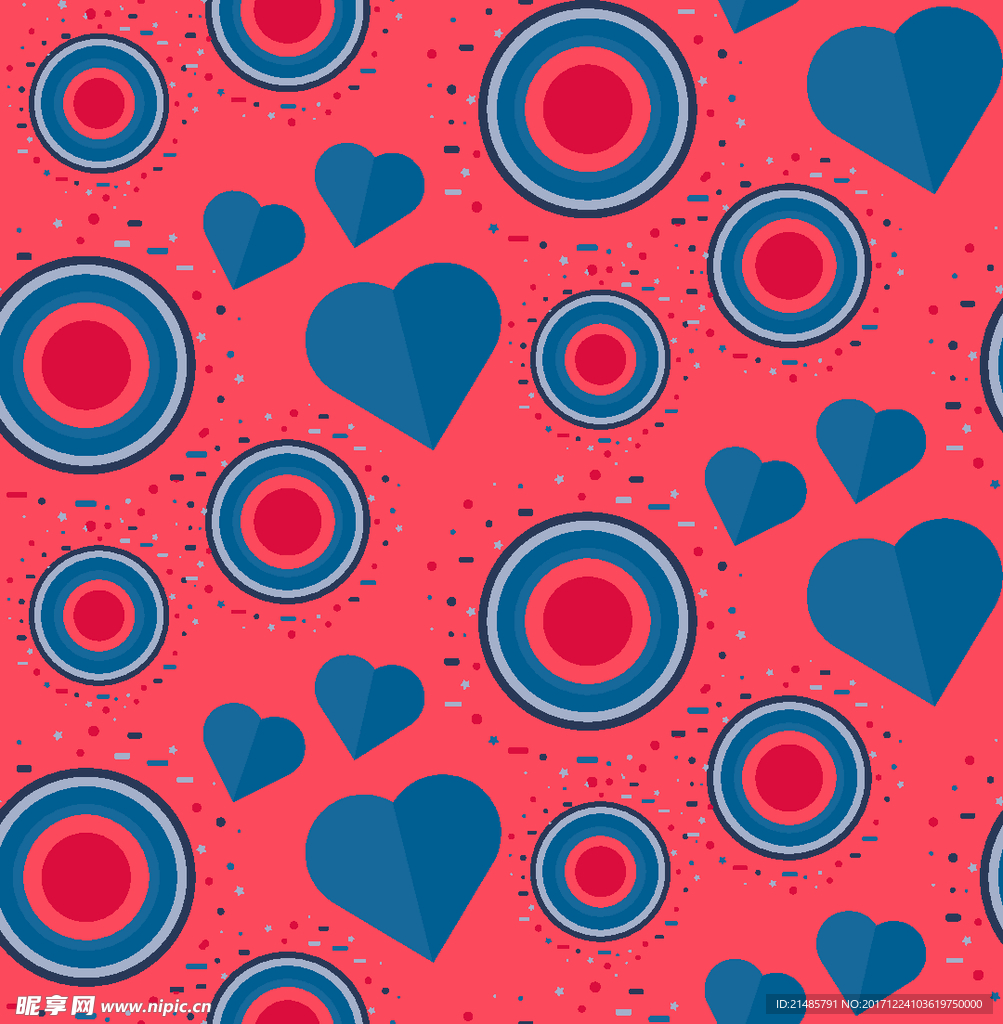 心形圆圈无缝背景