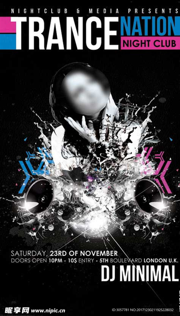 时尚模特油漆音响酒吧音乐演出