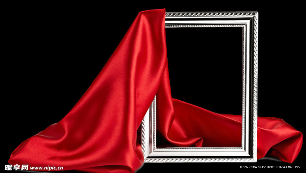 红绸画框