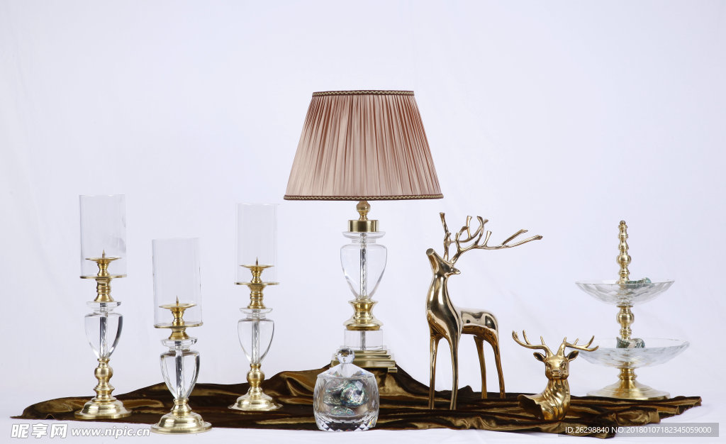 欧美高档水晶烛台纯铜小鹿