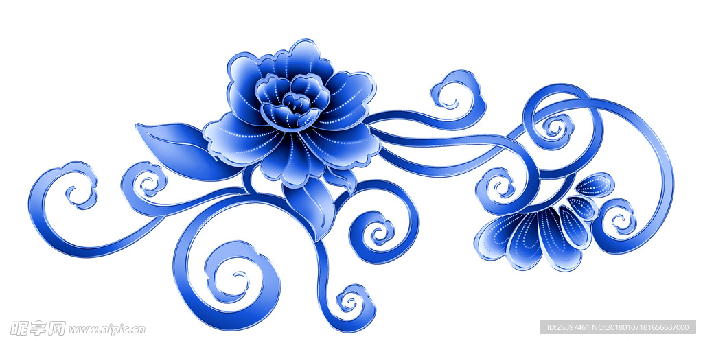 手绘花朵图案牡丹花