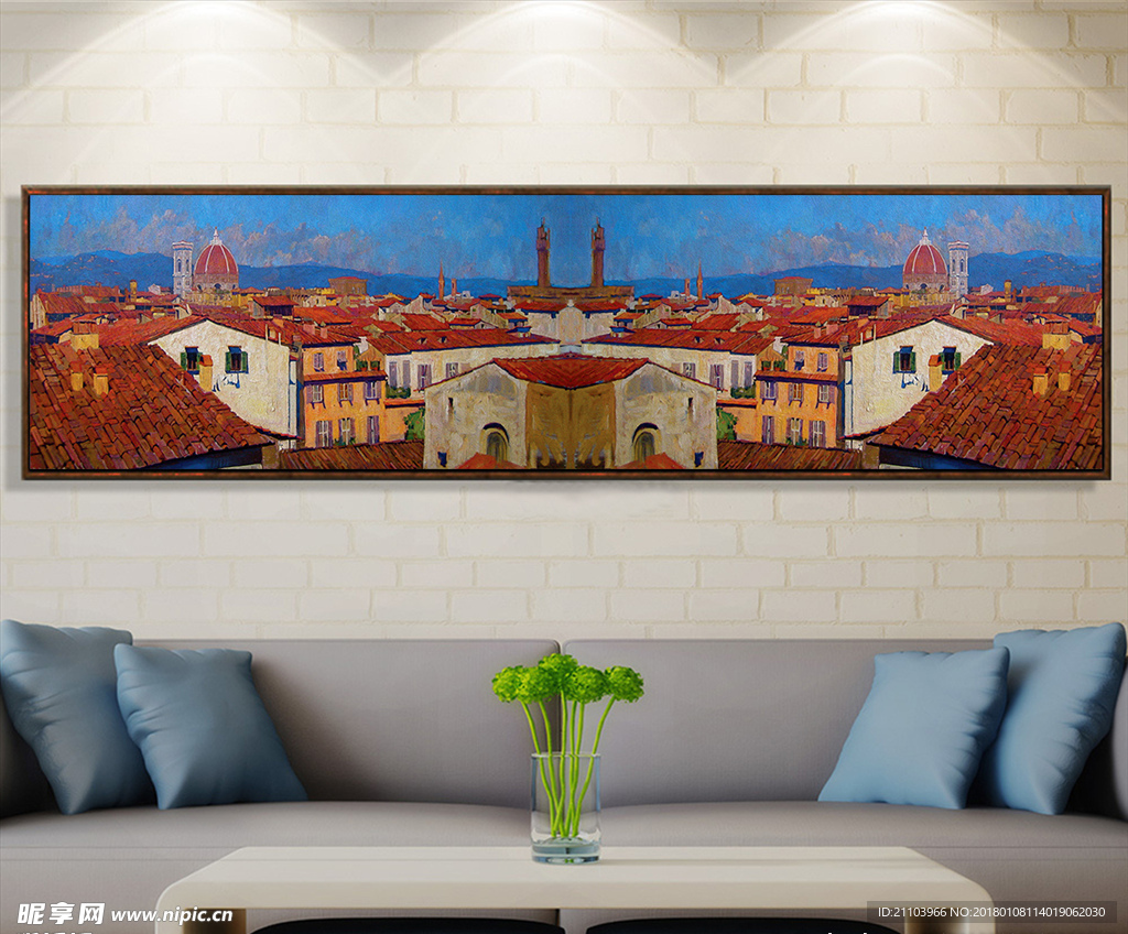 欧洲风情城市建筑油画无框画装饰