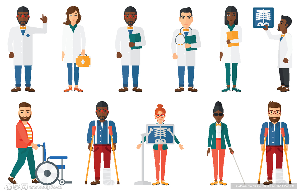 医生护士医疗行业矢量设计元素