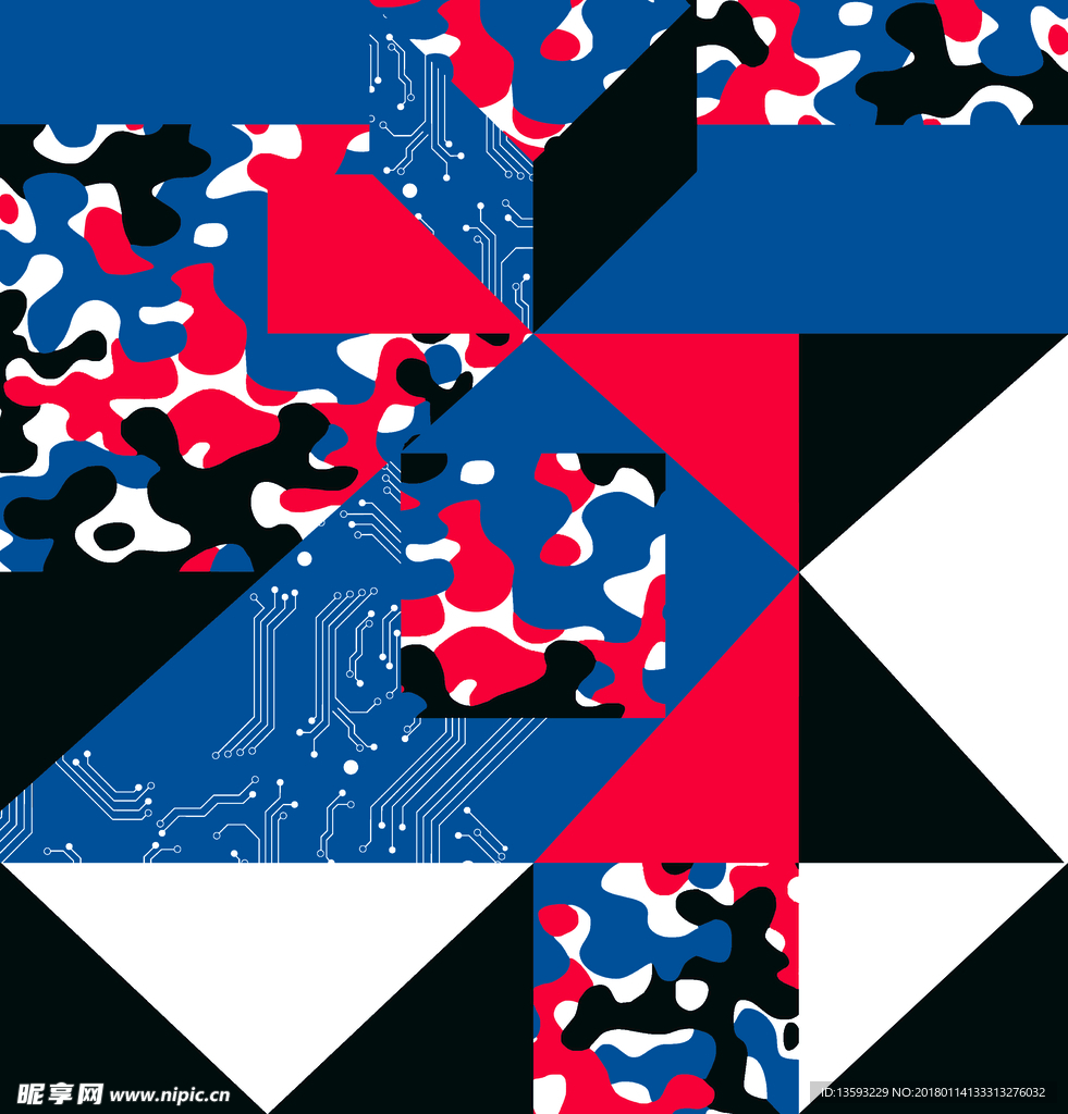 卡通童装印花方块迷彩