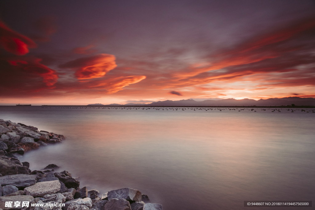 火烧云唯美风景图片