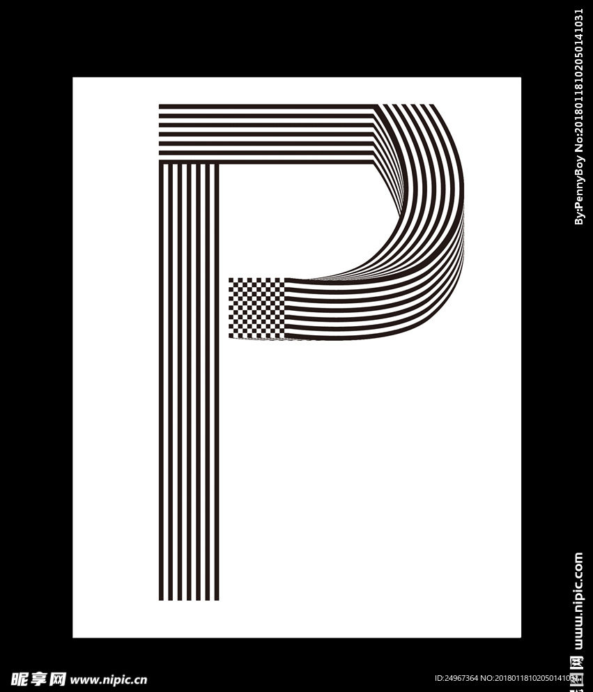 P p 字母创意设计 创意字体