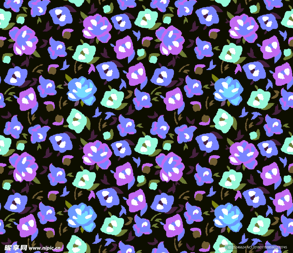 紫色印花底纹素材无缝背景