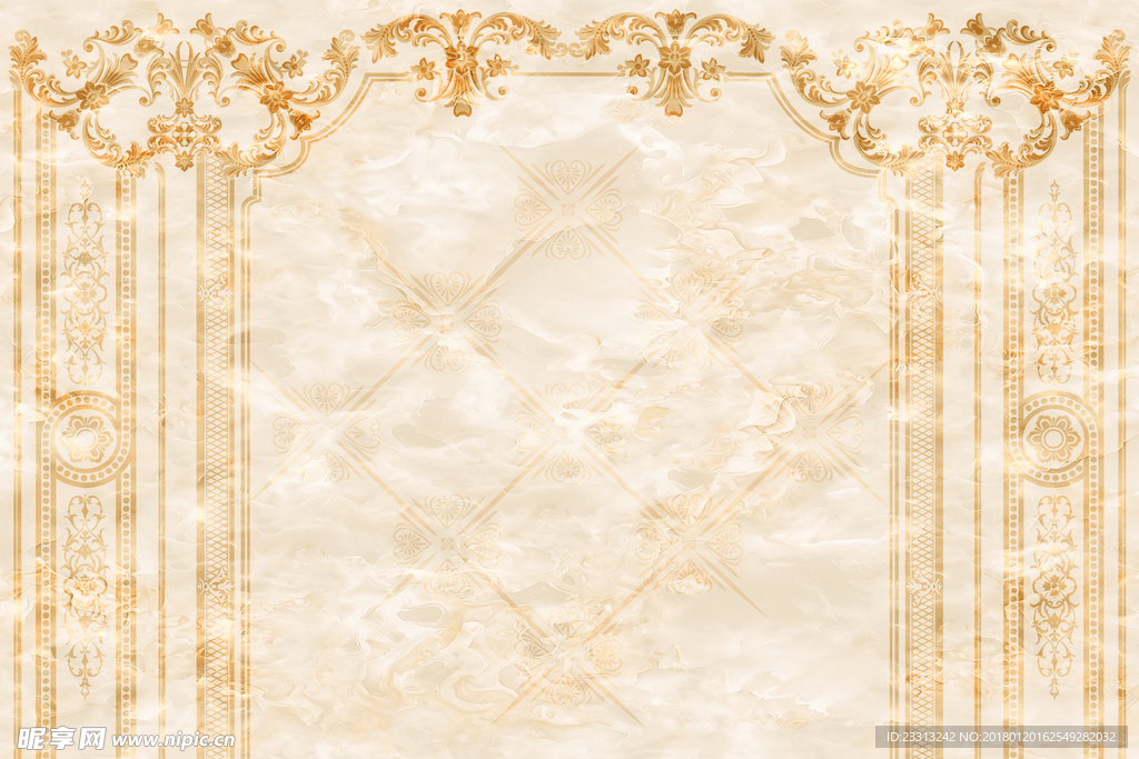 简约欧式花纹大理石纹背景墙