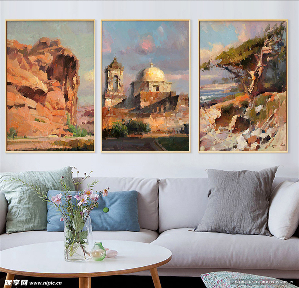 欧式风景古堡油画