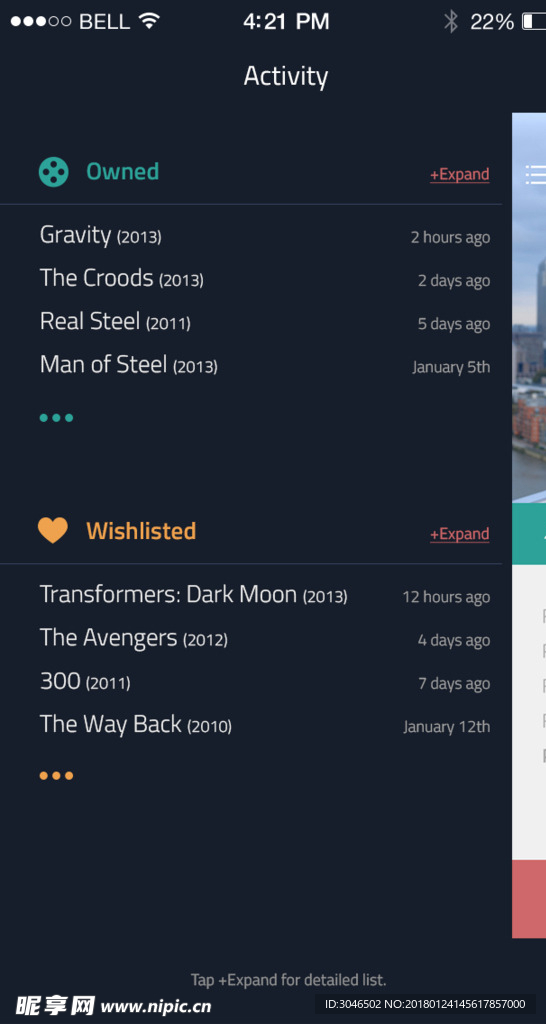 移动端UI设计效果图左侧tip