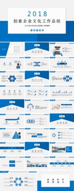 蓝色科技IT工作总结PPT