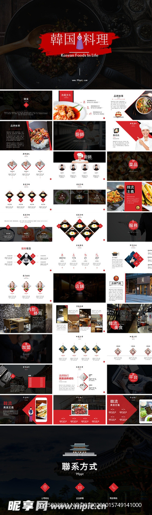 韩国料理美食餐饮品牌宣传PPT