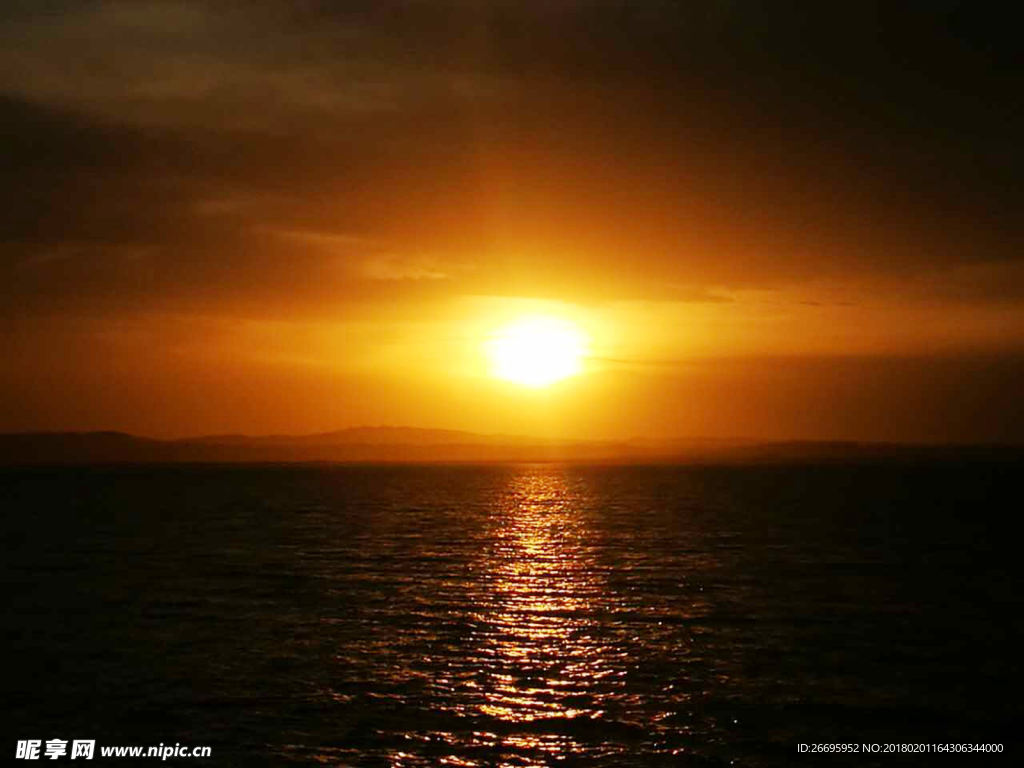 夕阳 日落 湖泊 大海 黄昏