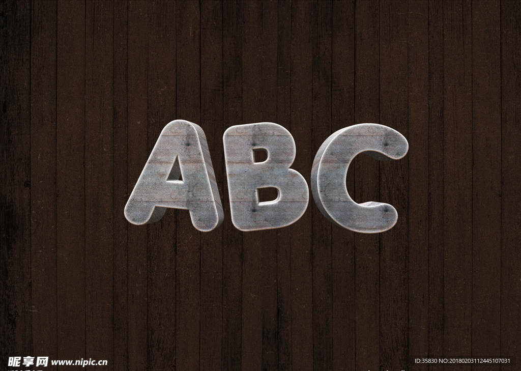 文字主题 立体字 卡通字 样机