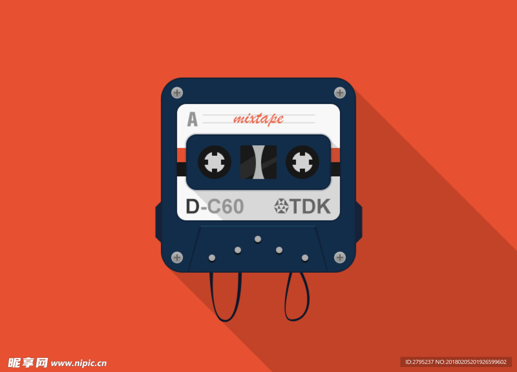 复古磁带图标设计分层