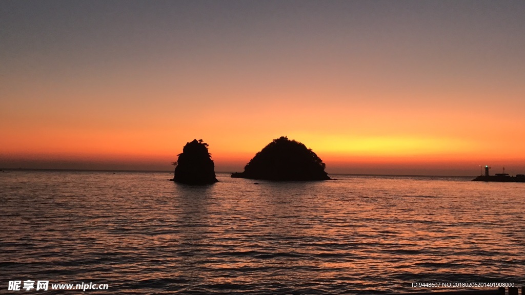 海上日落景色摄影图片