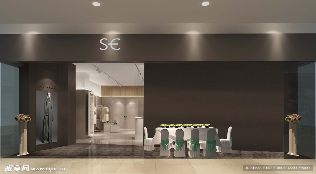 商场专柜迎宾布置效果图