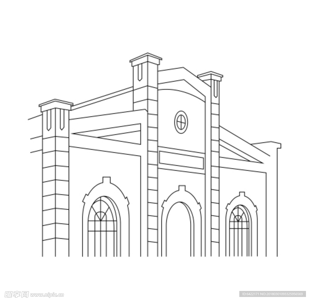 武汉汉阳造地标兵工厂线稿