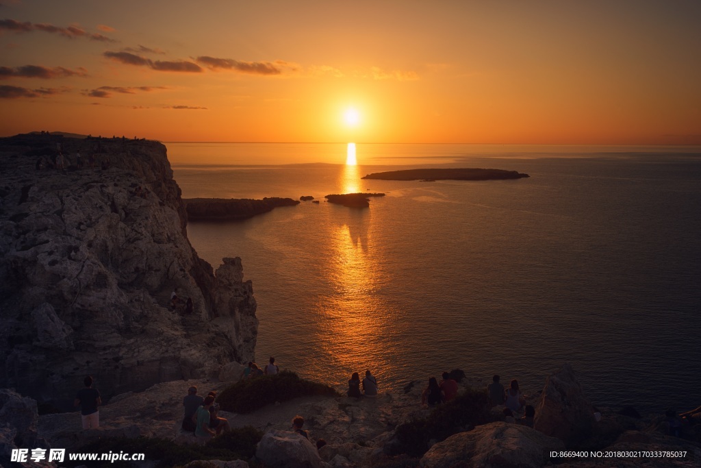 海岸黄昏夕阳美
