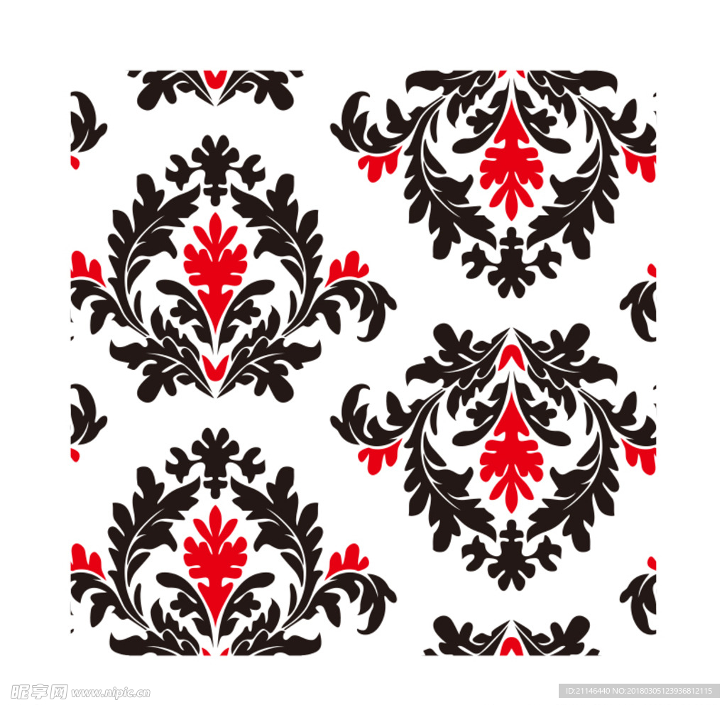 AI印花地毯无缝拼接矢量图