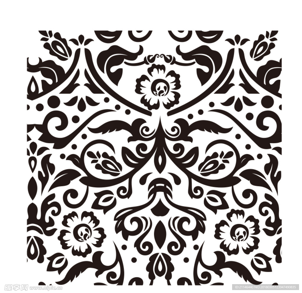 AI印花地毯无缝拼接矢量图