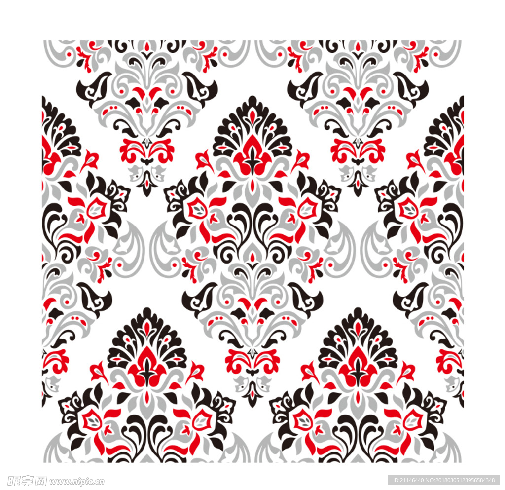 AI印花地毯无缝拼接矢量图