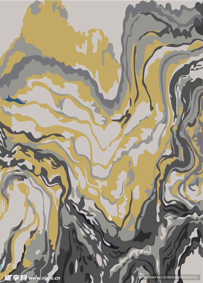 抽象山水地毯图案