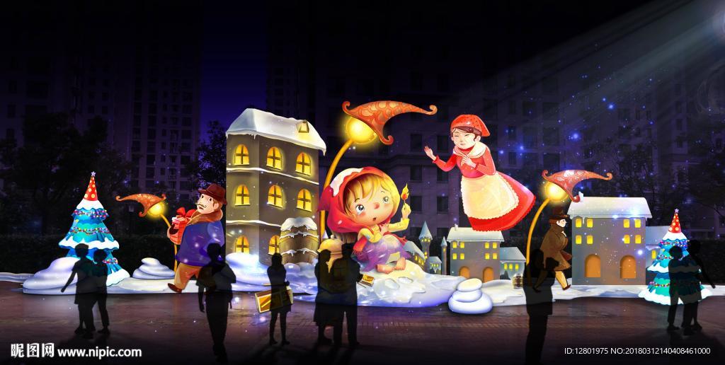 卖火柴的小女孩童话灯会效果图