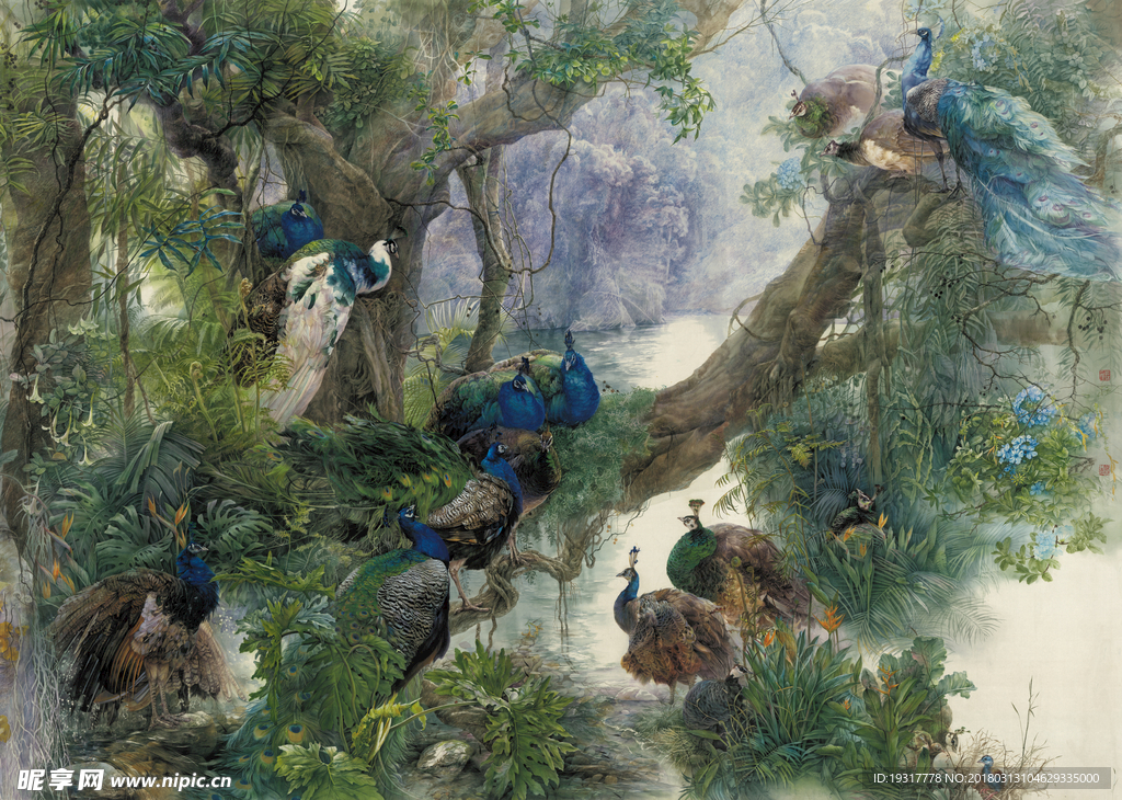 孔雀 家居装饰画