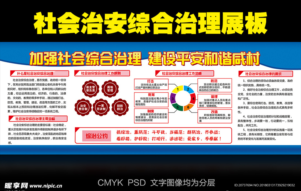 治安综合治理展板