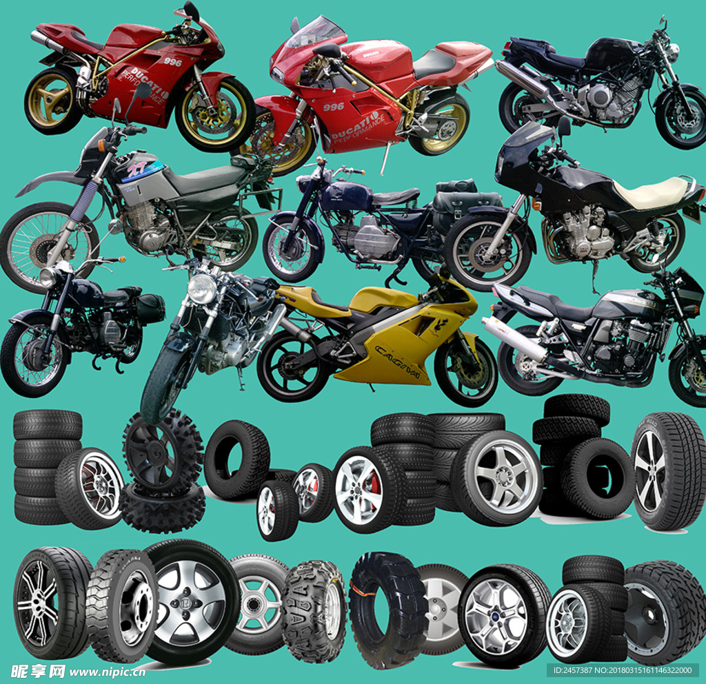 摩托车及轮胎分层素材