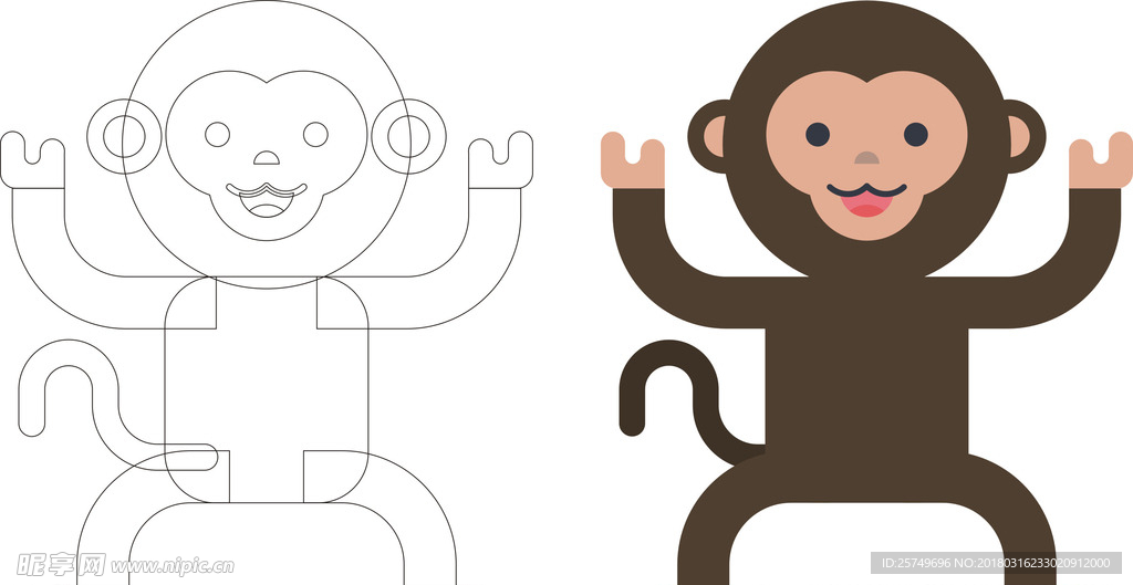 卡通猴子矢量素材