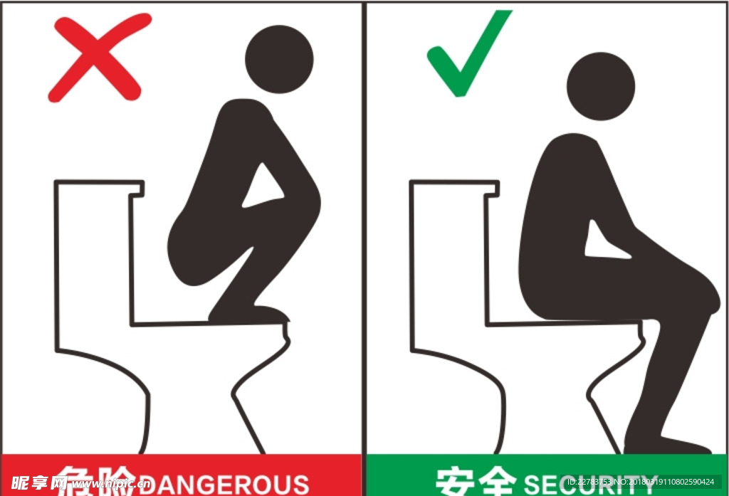 卫生间马桶正确使用标识