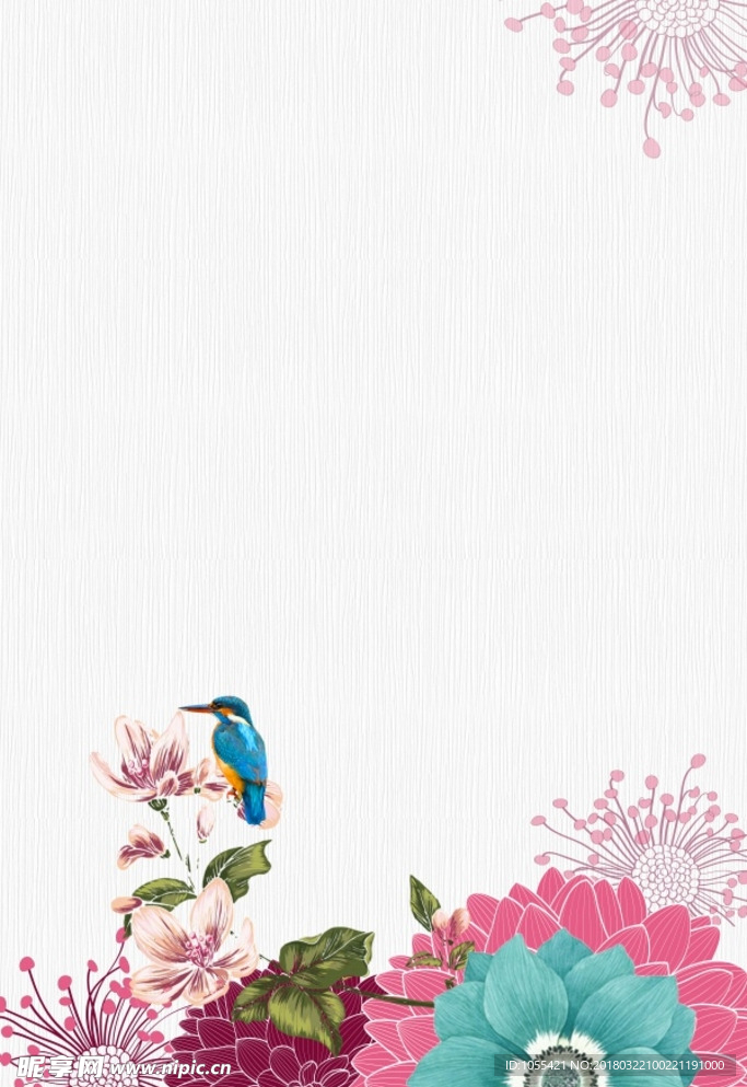 春意手绘花纹PS背景图设计