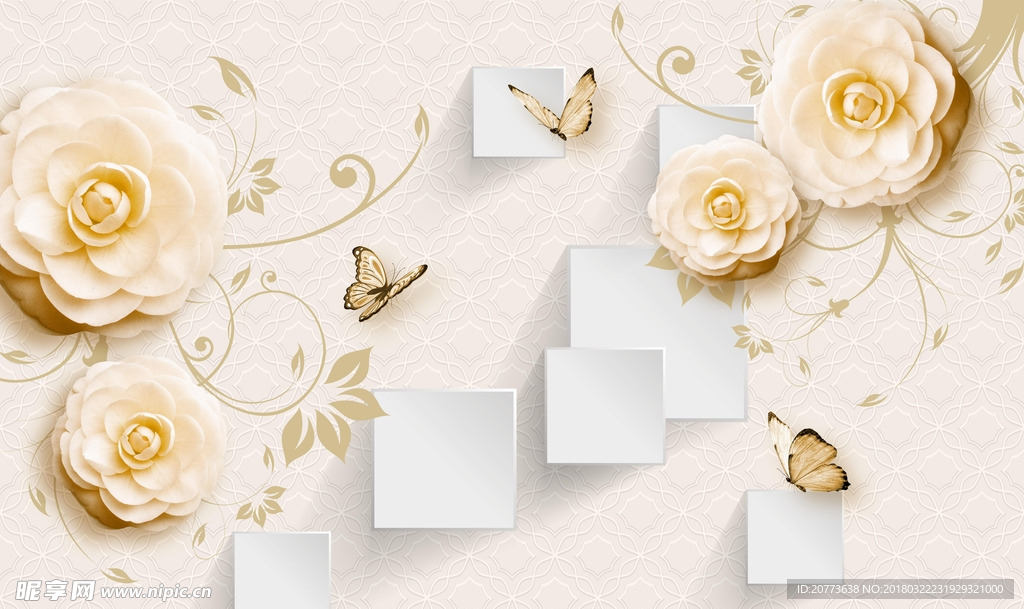 3d时尚新款简约背景墙