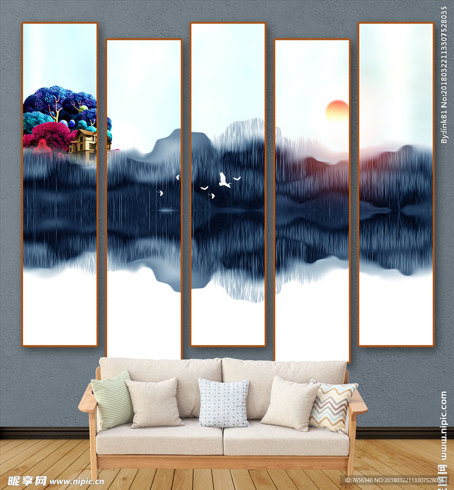 水墨装饰画 背景墙