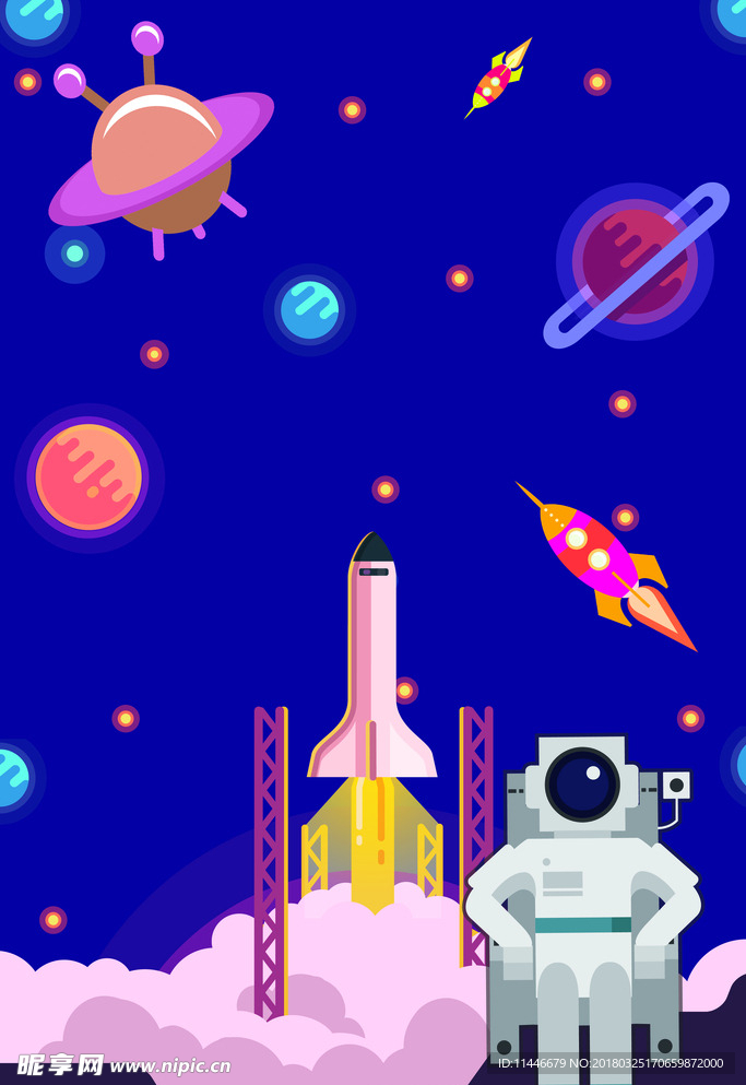 卡通太空宇宙背景
