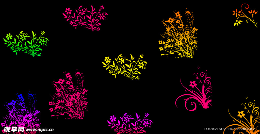 精致小花纹笔刷