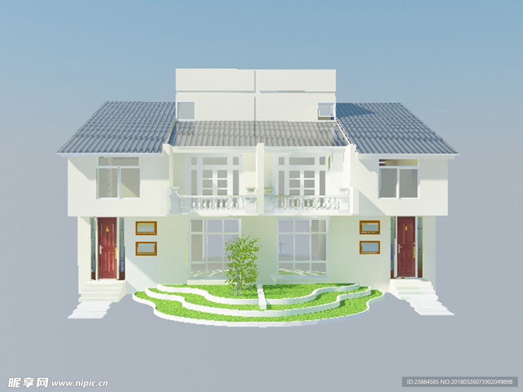 农村自建别墅两层中式效果图图片