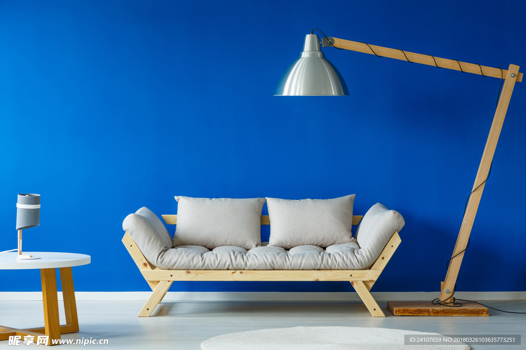 蓝色简洁家居背景